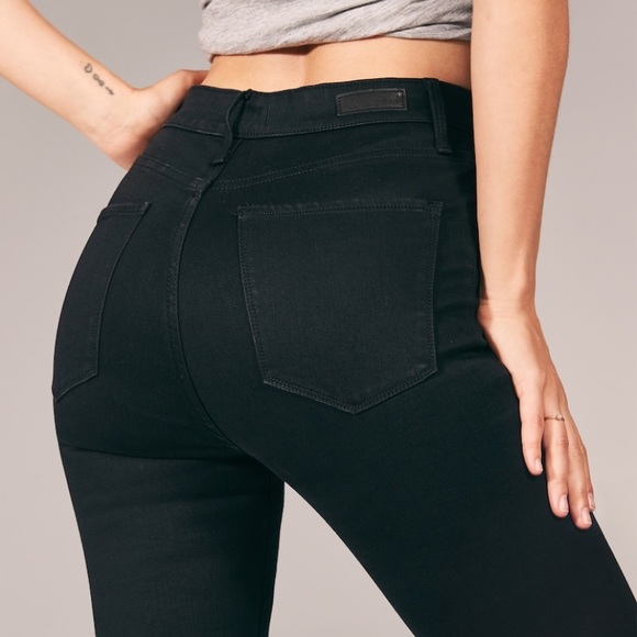 A&F High Rise Super Skinny Black Jeans - Picture 2 of 5